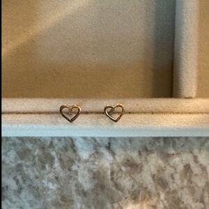 Gold Heart Stud Earrings